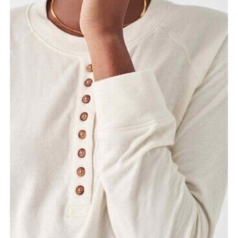 Faherty Cloud Henley Shirt Size XS Peruvian Cotton Blend